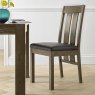 Premier Collection Turin Dark Oak Slatted Chair - Distressed Bonded Leather (Pair)