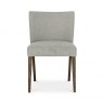 Premier Collection Turin Dark Oak Low Back Uph Chair - Pebble Grey Fabric (Pair)