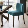Turin Dark Oak Low Back Uph Chair - Sea Green Velvet Fabric (Pair)