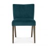 Premier Collection Turin Dark Oak Low Back Uph Chair - Sea Green Velvet Fabric (Pair)