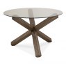 Premier Collection Turin Dark Oak Circular Glass Table