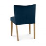 Premier Collection Turin Light Oak Low Back Uph Chair - Dark Blue Velvet Fabric (Pair)