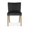 Premier Collection Turin Light Oak Low Back Uph Chair - Gun Metal Velvet Fabric (Pair)