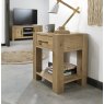 Premier Collection Turin Light Oak Lamp Table With Drawer