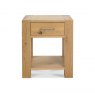 Premier Collection Turin Light Oak Lamp Table With Drawer