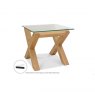 Premier Collection Turin Light Oak Glass Lamp Table