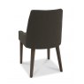 Premier Collection Ella Dark Oak Scoop Back Chair - Black Gold Fabric  (Pair)