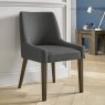 Premier Collection Ella Dark Oak Scoop Back Chair - Cold Steel Fabric  (Pair)
