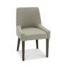 Premier Collection Ella Dark Oak Scoop Back Chair - Silver Grey Fabric   (Pair)