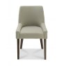 Premier Collection Ella Dark Oak Scoop Back Chair - Silver Grey Fabric   (Pair)
