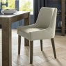 Premier Collection Ella Dark Oak Scoop Back Chair - Silver Grey Fabric   (Pair)