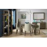 Premier Collection Ella Dark Oak Scoop Back Chair - Silver Grey Fabric   (Pair)