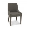 Premier Collection Ella Dark Oak Scoop Back Chair - Titanium Fabric  (Pair)