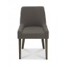 Premier Collection Ella Dark Oak Scoop Back Chair - Titanium Fabric  (Pair)