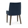 Premier Collection Ella Dark Oak Scoop Back Chair - Dark Blue Velvet Fabric  (Pair)