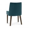 Premier Collection Ella Dark Oak Scoop Back Chair - Sea Green Velvet Fabric  (Pair)