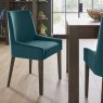 Premier Collection Ella Dark Oak Scoop Back Chair - Sea Green Velvet Fabric  (Pair)