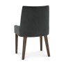 Premier Collection Ella Dark Oak Scoop Back Chair - Gun Metal Velvet Fabric  (Pair)