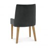 Premier Collection Ella Light Oak Scoop Back Chair - Gun Metal Velvet Fabric  (Pair)