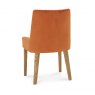 Premier Collection Ella Light Oak Scoop Back Chair - Harvest Pumpkin Velvet Fabric  (Pair)