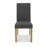 Premier Collection Parker Light Oak Square Back Chair - Cold Steel Fabric  (Pair)