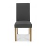 Premier Collection Parker Light Oak Square Back Chair - Cold Steel Fabric  (Pair)