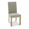 Premier Collection Parker Light Oak Square Back Chair - Silver Grey Fabric   (Pair)