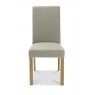 Premier Collection Parker Light Oak Square Back Chair - Silver Grey Fabric   (Pair)