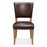 Signature Collection Belgrave Rustic Oak Uph Chair -  Espresso Faux Leather  (Pair)