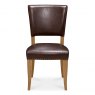 Signature Collection Belgrave Rustic Oak Uph Chair -  Espresso Faux Leather  (Pair)