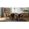 Signature Collection Belgrave Rustic Oak Uph Chair -  Espresso Faux Leather  (Pair)