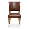 Signature Collection Belgrave Rustic Oak Uph Chair -  Rustic Tan Faux Leather  (Pair)