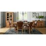 Signature Collection Belgrave Rustic Oak Uph Chair -  Rustic Tan Faux Leather  (Pair)