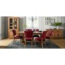 Signature Collection Rustic Oak Uph Chair -  Crimson Velvet Fabric  (Pair)