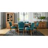 Signature Collection Rustic Oak Uph Chair -  Sea Green Velvet Fabric  (Pair)