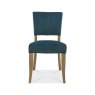 Signature Collection Rustic Oak Uph Chair -  Sea Green Velvet Fabric  (Pair)