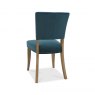 Signature Collection Rustic Oak Uph Chair -  Sea Green Velvet Fabric  (Pair)