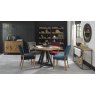 Signature Collection Rustic Oak Uph Chair -  Gun Metal Velvet Fabric  (Pair)