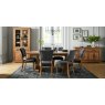 Signature Collection Rustic Oak Uph Chair -  Gun Metal Velvet Fabric  (Pair)