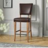 Bentley Designs Belgrave Rustic Oak Bar Stool Rustic Espresso Faux Leather (Pair)- feature shot