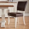 Signature Collection Belgrave Ivory Uph Chair -  Espresso Faux Leather  (Pair)