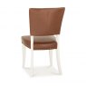 Signature Collection Belgrave Ivory Uph Chair -  Rustic Tan Faux Leather  (Pair)