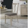 Signature Collection Bordeaux Chalk Oak Slat Dining Chair - Titanium Fabric (Pair)