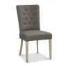 Signature Collection Bordeaux Chalk Oak Uph Chair -  Titanium Fabric (Pair)