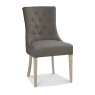 Signature Collection Bordeaux Chalk Oak Uph Scoop Chair -  Titanium Fabric (Pair)