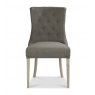Signature Collection Bordeaux Chalk Oak Uph Scoop Chair -  Titanium Fabric (Pair)