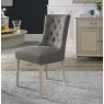 Signature Collection Bordeaux Chalk Oak Uph Scoop Chair -  Titanium Fabric (Pair)