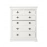 Bentley Designs Chantilly White Bedroom 2+4 Chest of Drawers- front on