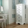 Bentley Designs Chantilly White Bedroom 5 Drawer Tall Chest- feature