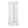 Bentley Designs Chantilly White Bedroom 5 Drawer Tall Chest- angle